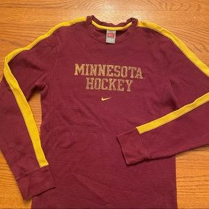 Nike Minnesota Hockey Waffle Crew Neck Sweatshirt Size Small